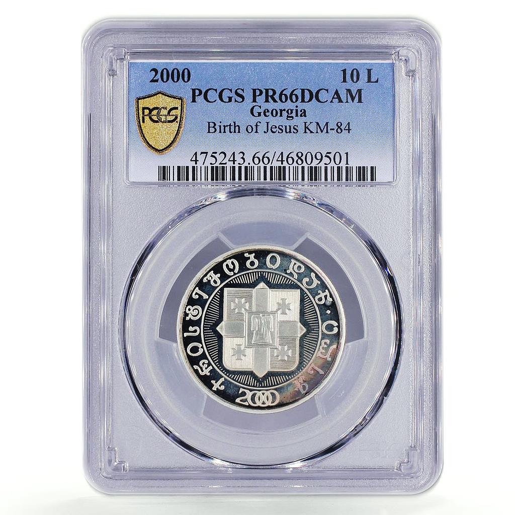 Georgia 10 lari 2000th Anniversary of Birth of Christ PR66 PCGS silver coin 2000