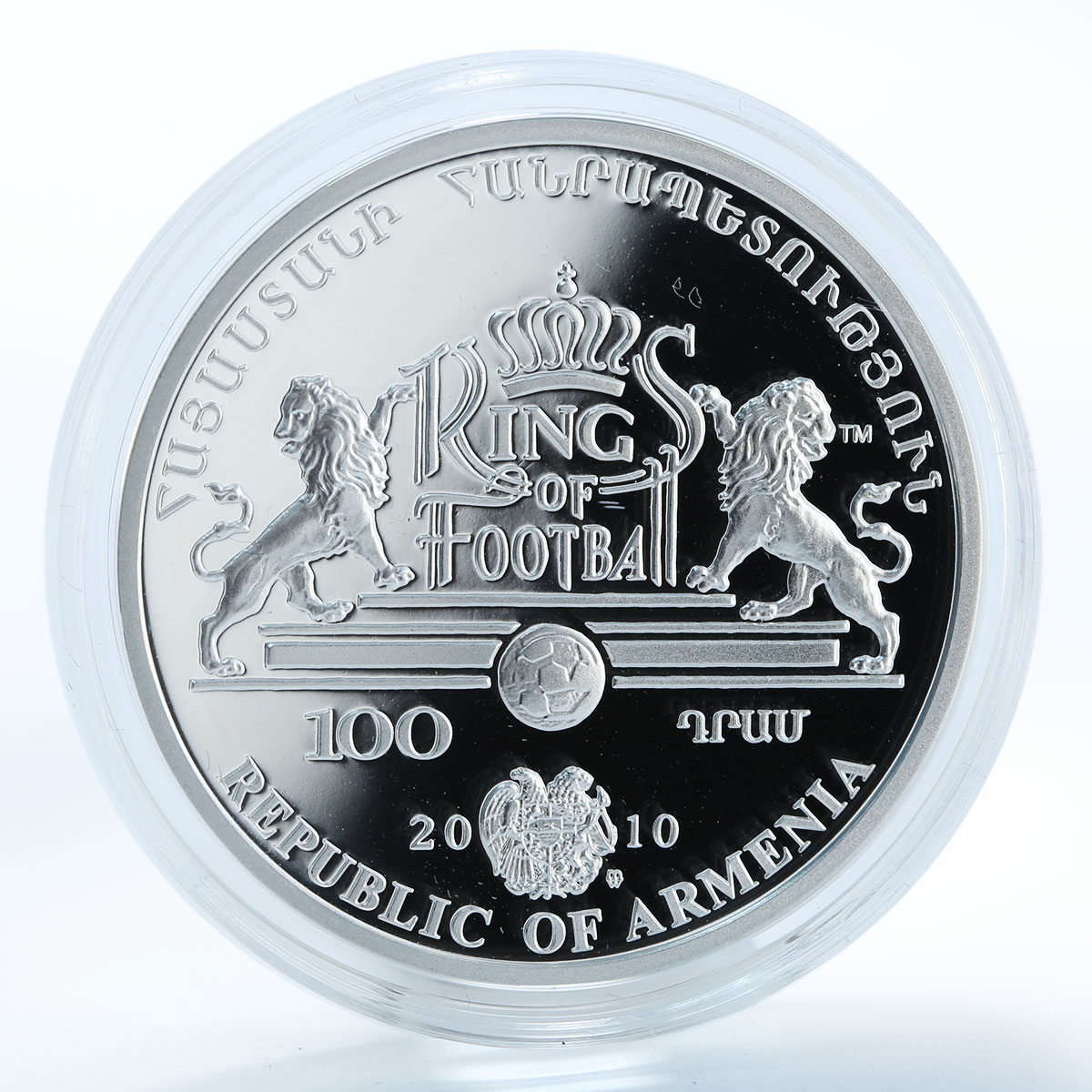 Armenia 100 drams Johan Cruyff Netherlands footballer silver coloured proof 2010