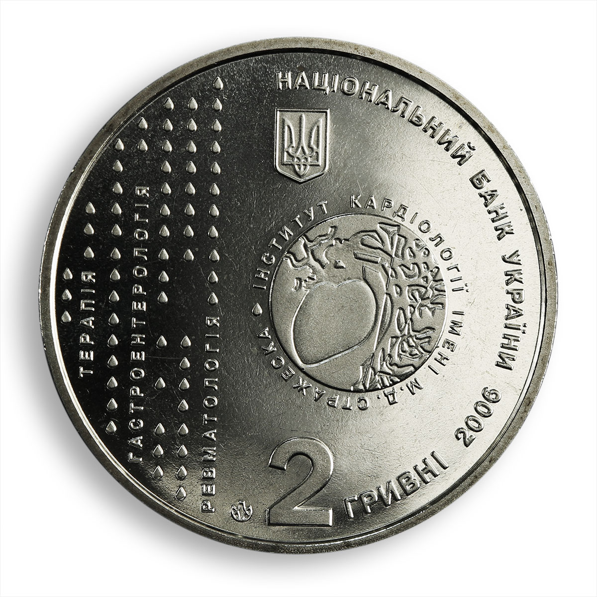 Ukraine 2 hryvnia Mykola Strazhesko doctor scientist cardiology nickel coin 2006
