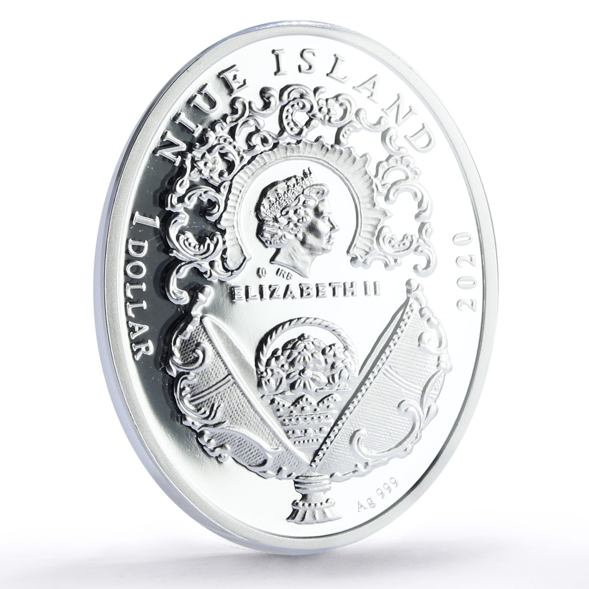 Niue 1 dollar Imperial Rose Faberge Egg Flowers Art PR70 PCGS silver coin 2020