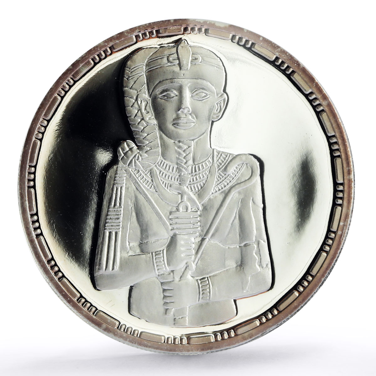 Egypt 5 pounds Ancient Treasures King Khonsu Sculpture PR69 PCGS Ag coin 1994