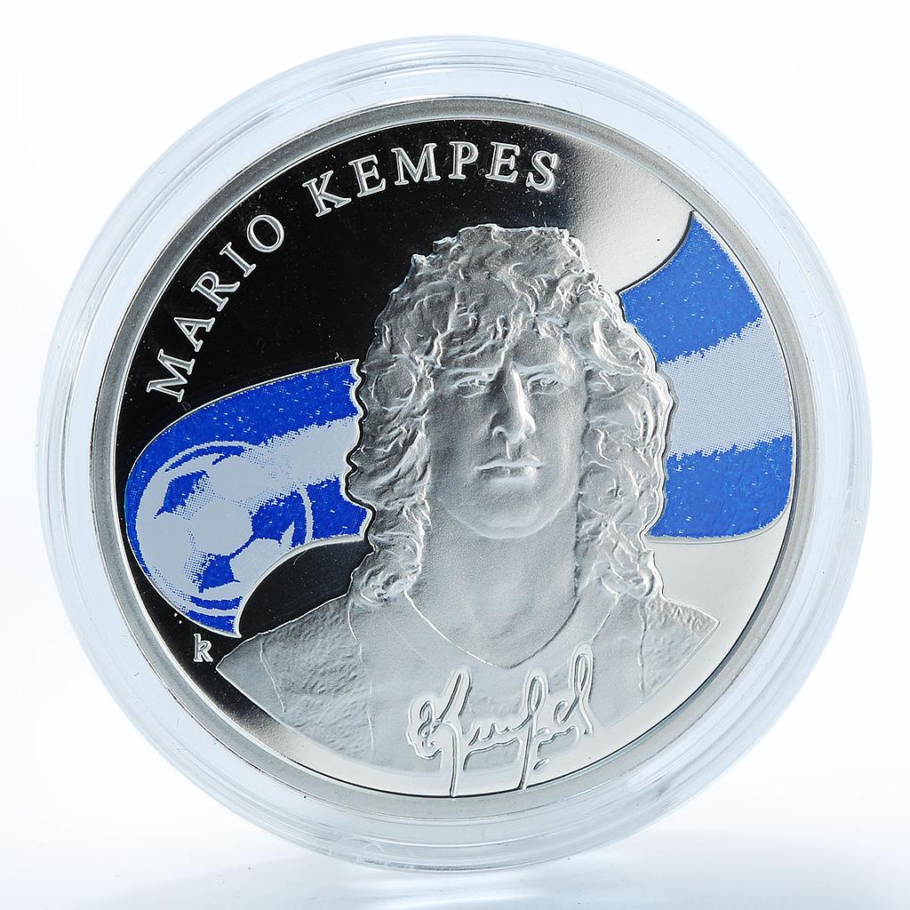 Armenia 100 drams Mario Kempes Argentine footballer silver coloured proof 2010