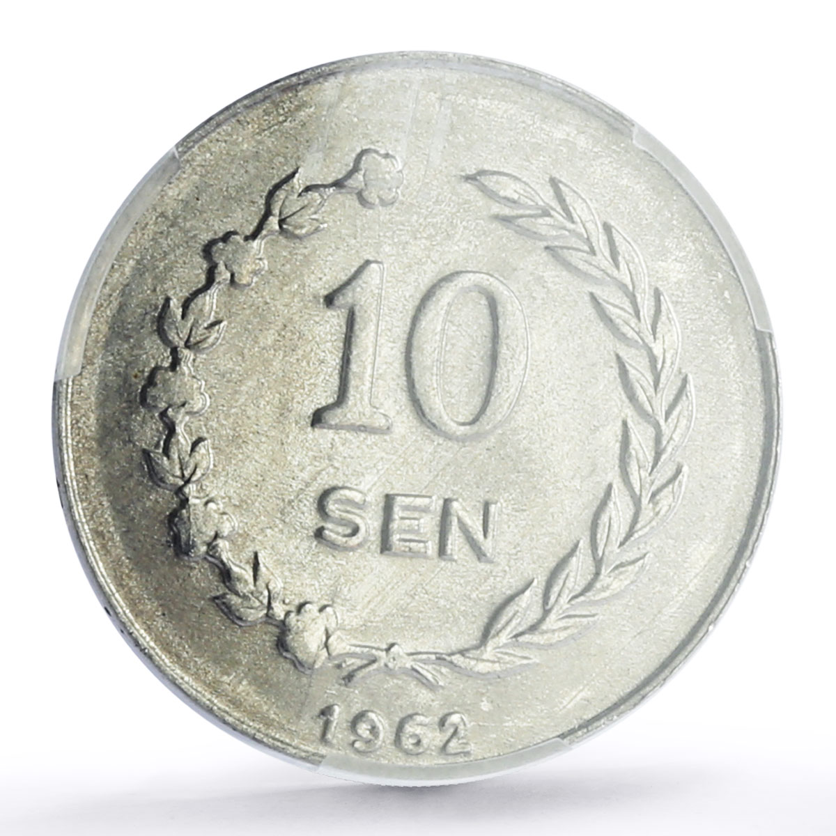 Indonesia Irian Barat 10 sen President Sukarno MS63 PCGS Al coin 1962