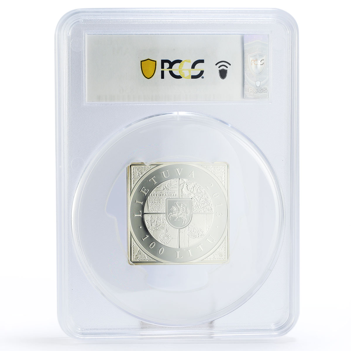 Lithuania 100 litu 1st Map of Grand Duchy PR70 PCGS silver coin 2013
