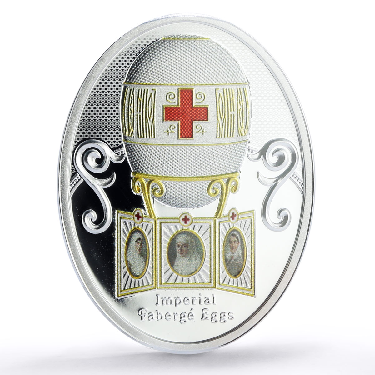 Niue 1 dollar Imperial Faberge Eggs Red Cross Egg Art PR70 PCGS silver coin 2021