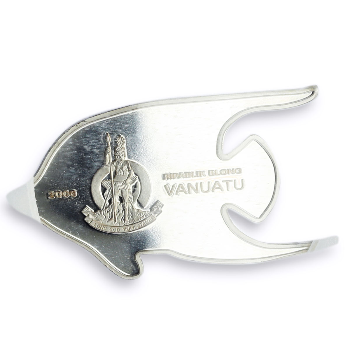 Vanuatu 50 vatu Tropical Fish Angelfish Fauna PR70 PCGS colored silver coin 2006