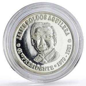 Ecuador 1000 sucres 44th President Jaime Roldos Aguilera Politics Ag coin 2019