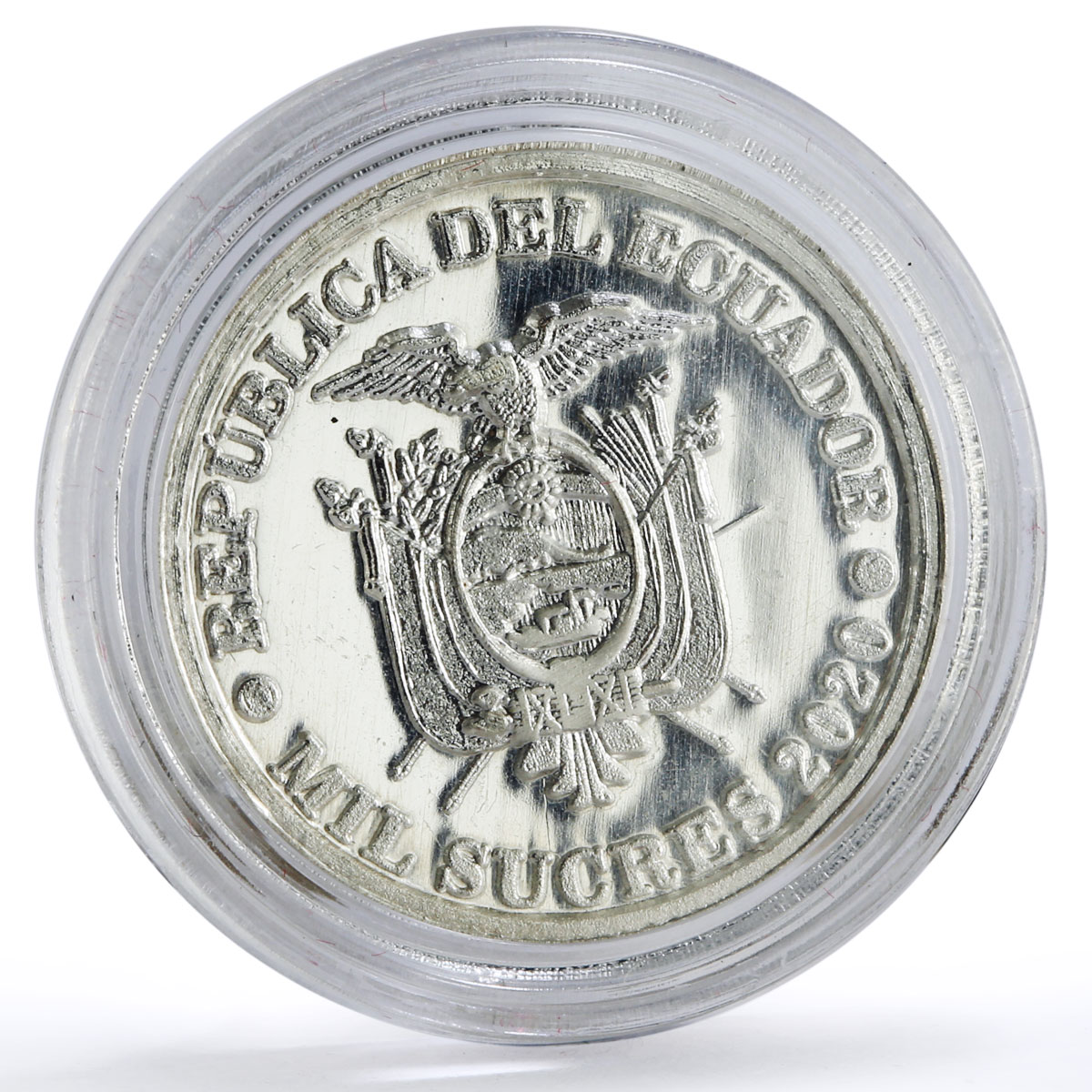 Ecuador 1000 sucres 45th President Osvaldo Hurtado Politics silver coin 2020