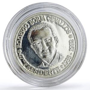 Ecuador 1000 sucres 47th President Rodrigo Borja Cevallos Politics Ag coin 2020