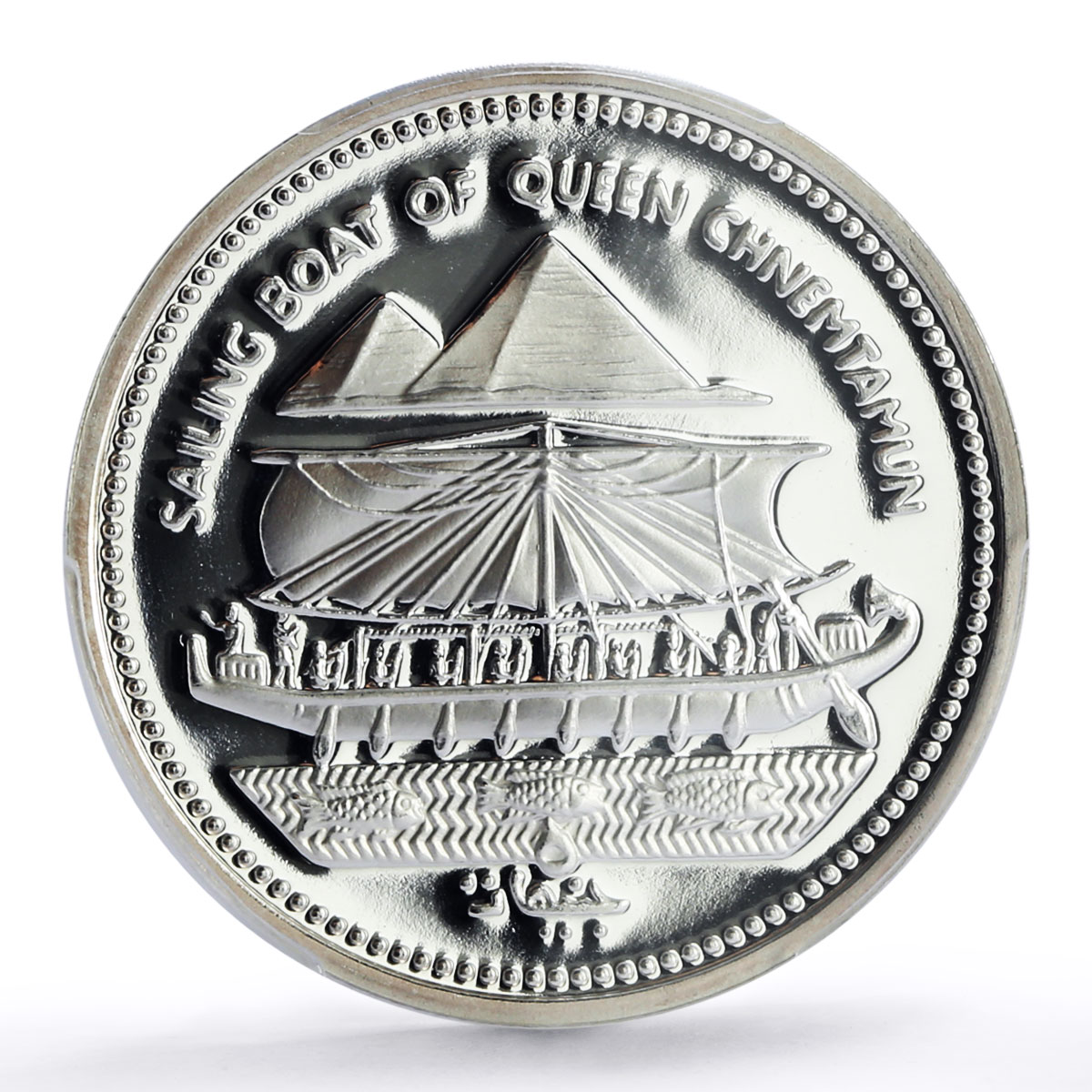 Egypt 5 pounds Queen Chnemtamun Boat Ship Clipper PR69 PCGS silver coin 1994