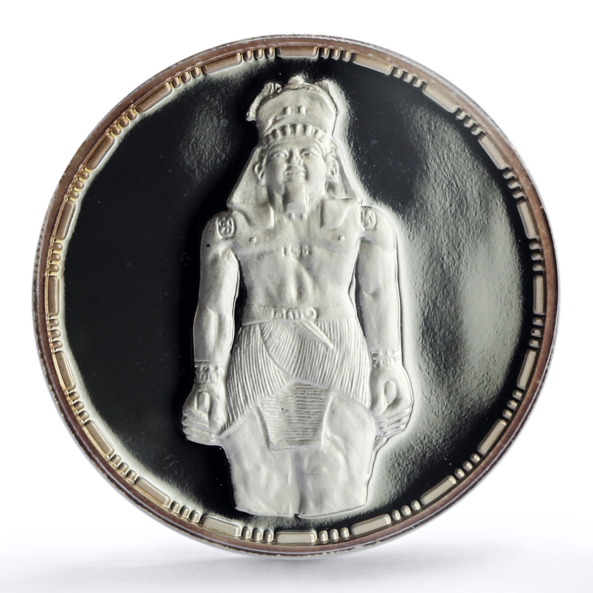 Egypt 5 pounds Ancient Treasures King Ramses II Sculpture PR68 PCGS Ag coin 1993