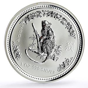 Australia 1 dollar Lunar Calendar series I Year of the Monkey silver coin 2004