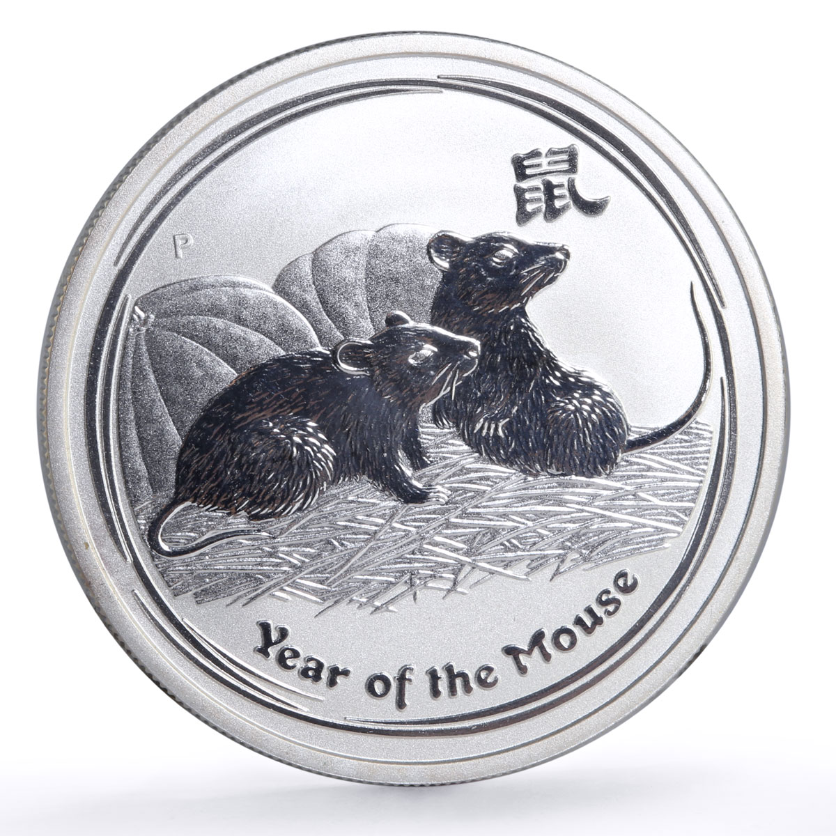 Australia 50 cents Lunar Calendar series II Year of the Mouse silver coin 2008