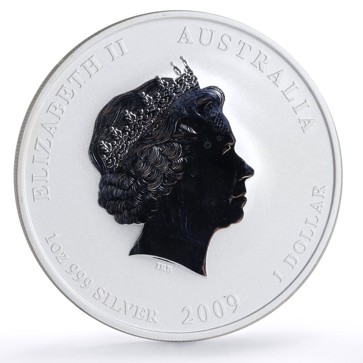 Australia 1 dollar Lunar Calendar series II Year of the Ox colored Ag coin 2009
