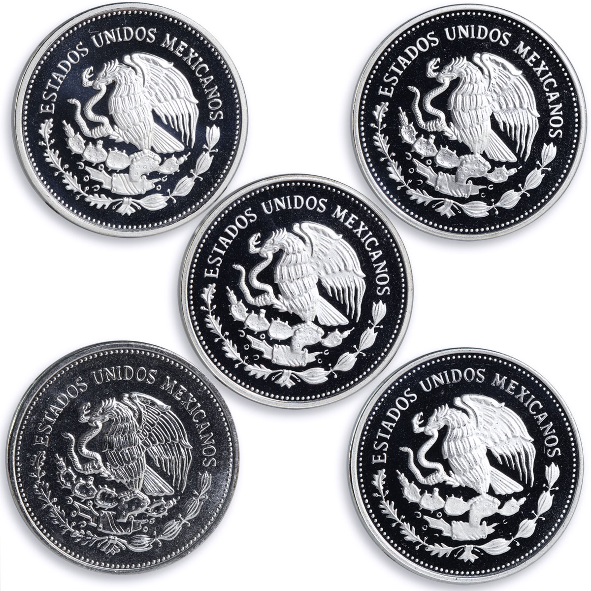Mexico set of 15 coins Football World Cup 1986 silver coins 1985 - 1986