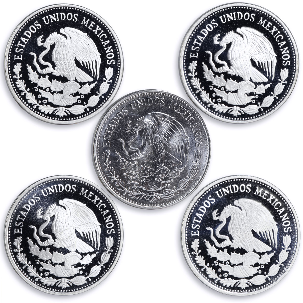 Mexico set of 15 coins Football World Cup 1986 silver coins 1985 - 1986