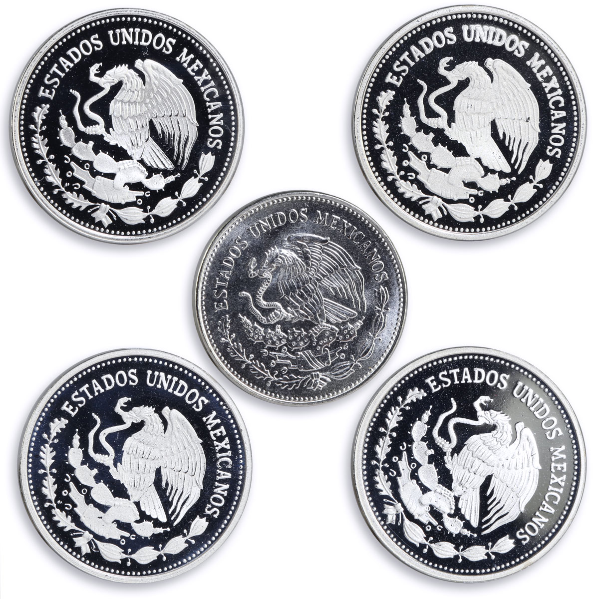 Mexico set of 15 coins Football World Cup 1986 silver coins 1985 - 1986