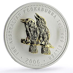 Australia 1 dollar Australian Kookaburra Birds Fauna gilded silver coin 2006