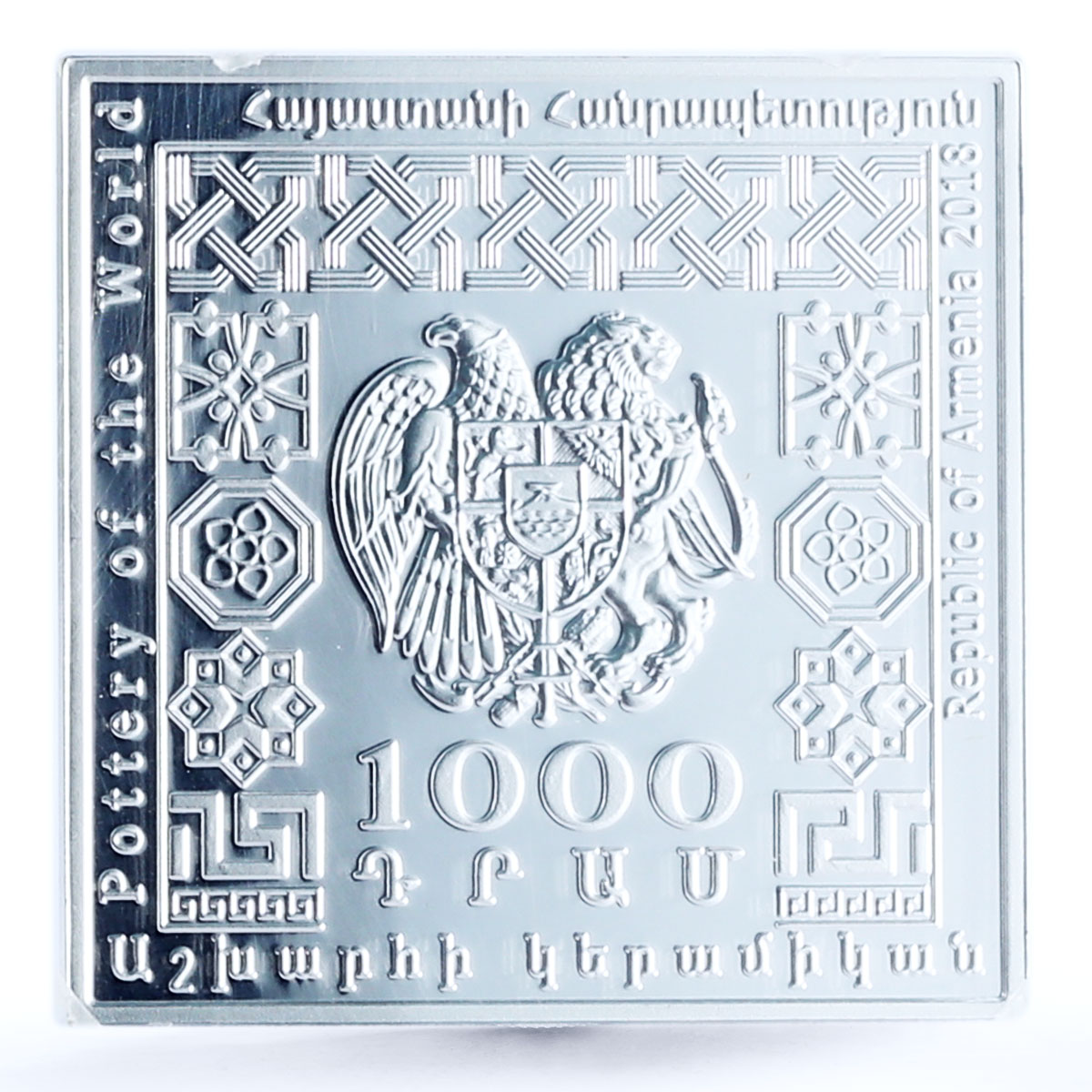 Armenia 1000 dram Folk Traditions Chinese Pottery PR70 PCGS silver coin 2018