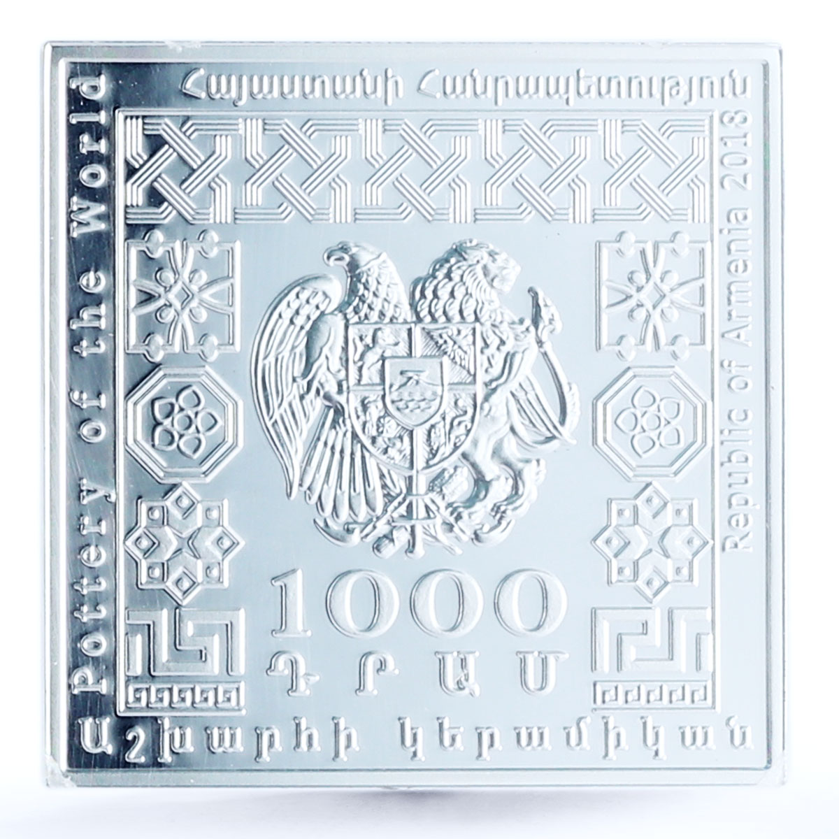 Armenia 1000 dram Folk Traditions Armenian Pottery PR70 PCGS silver coin 2018