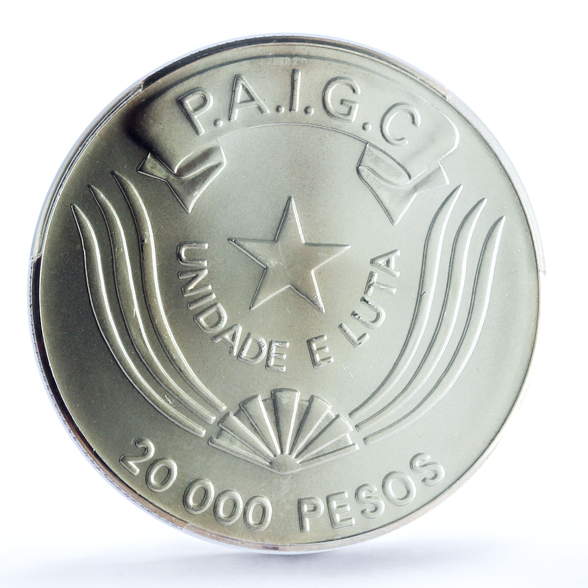 Guinea-Bissau 20000 pesos 2nd Extraordinary Congress MS68 PCGS silver coin 1990