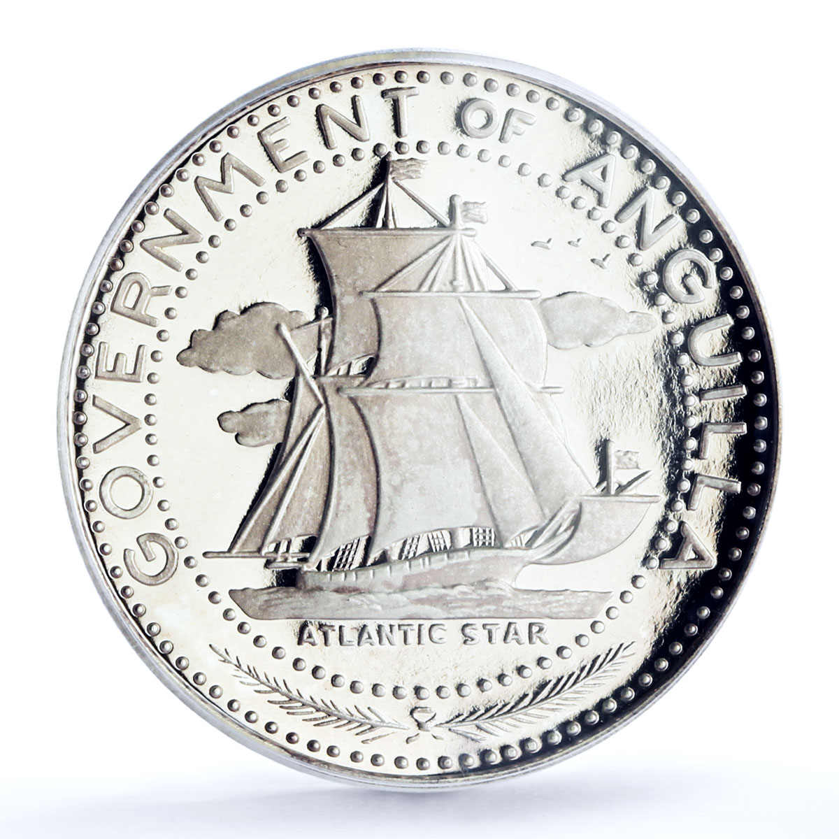 Anguilla 4 dollars Atlantic Star Ship Clipper Seafaring PR68 PCGS Ag coin 1970