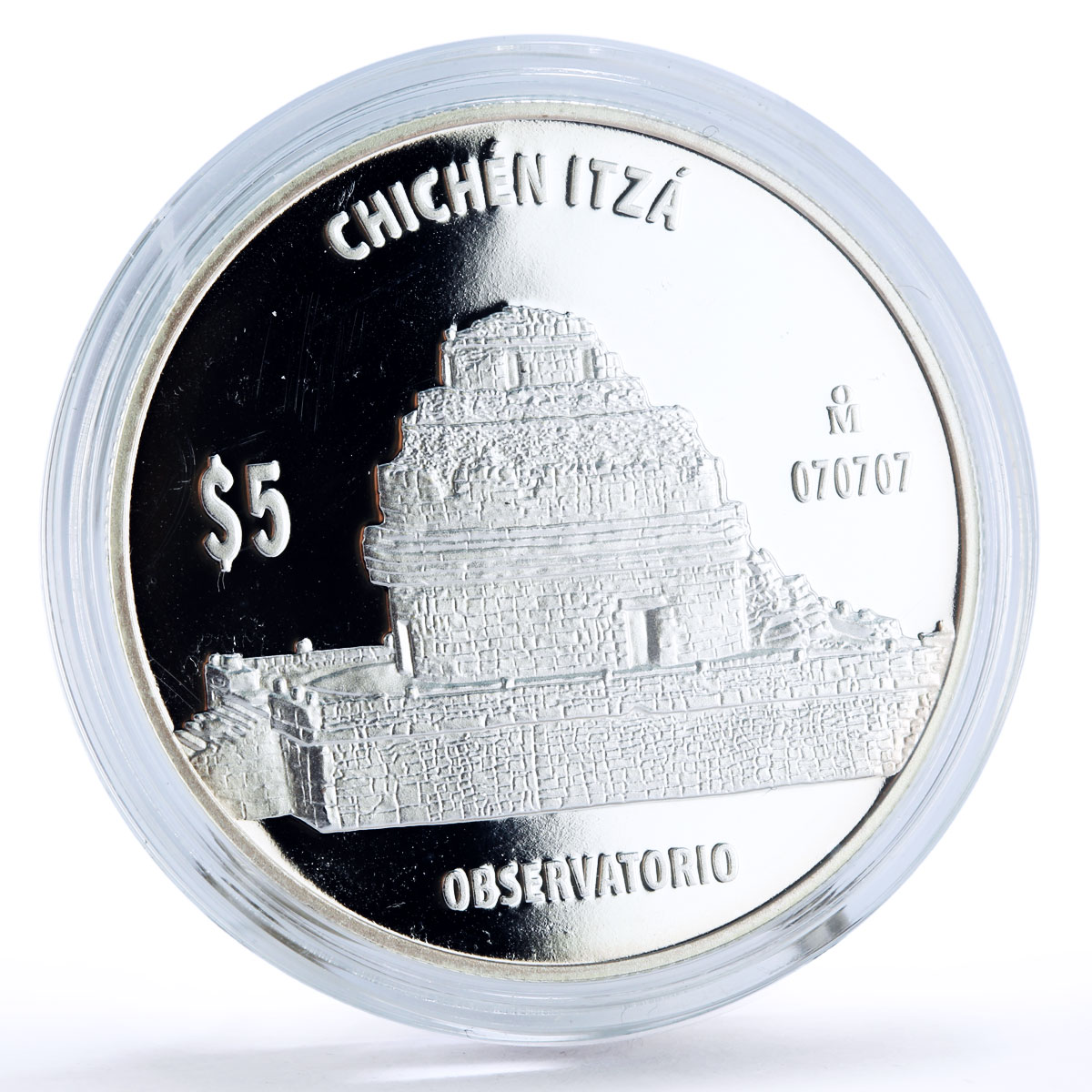 Mexico 5 pesos Chichen Itza Observation Building Architecture silver coin 2012