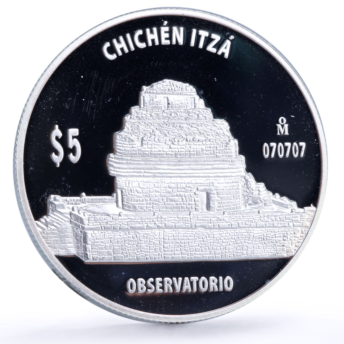 Mexico 5 pesos Chichen Itza Observation Building Architecture silver coin 2012