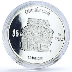 Mexico 5 pesos Chichen Itza La Iglesia Church Architecture silver coin 2012