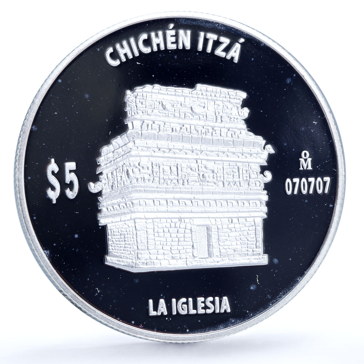 Mexico 5 pesos Chichen Itza La Iglesia Church Architecture silver coin 2012