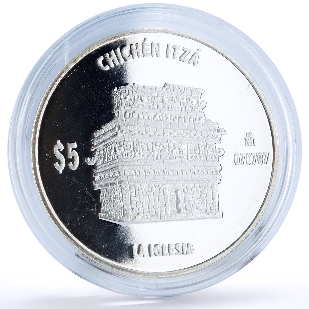 Mexico 5 pesos Chichen Itza La Iglesia Church Architecture silver coin 2012