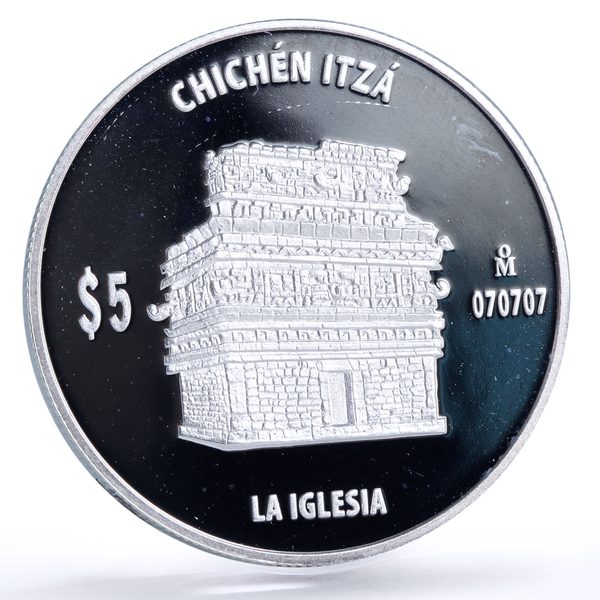 Mexico 5 pesos Chichen Itza La Iglesia Church Architecture silver coin 2012