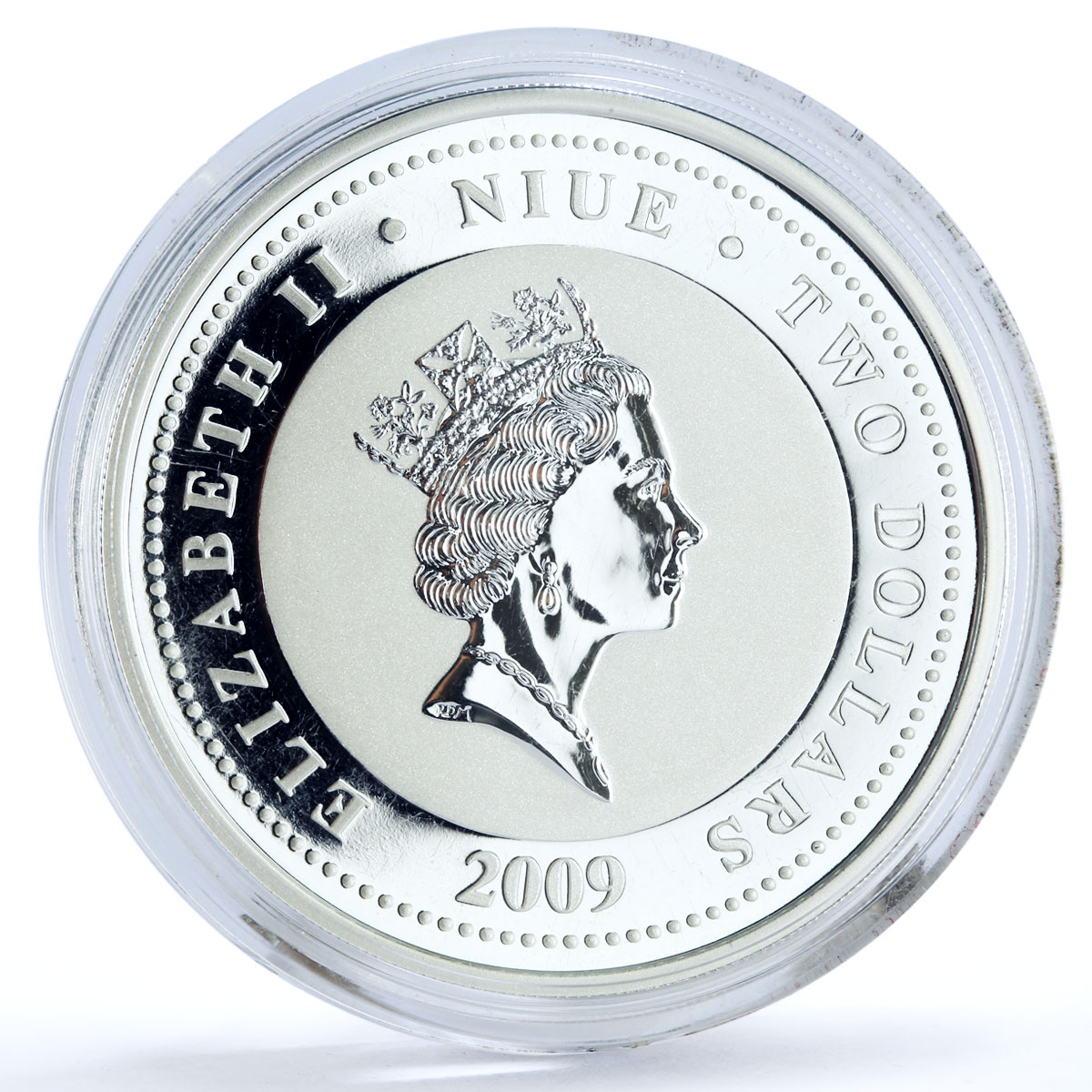 Niue 2 dollars Love is Precious Black Swans proof silver coin 2009
