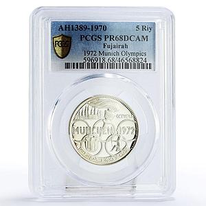 Fujairah 5 riyals Munchen Summer Olympic Games PR68 PCGS proof silver coin 1970