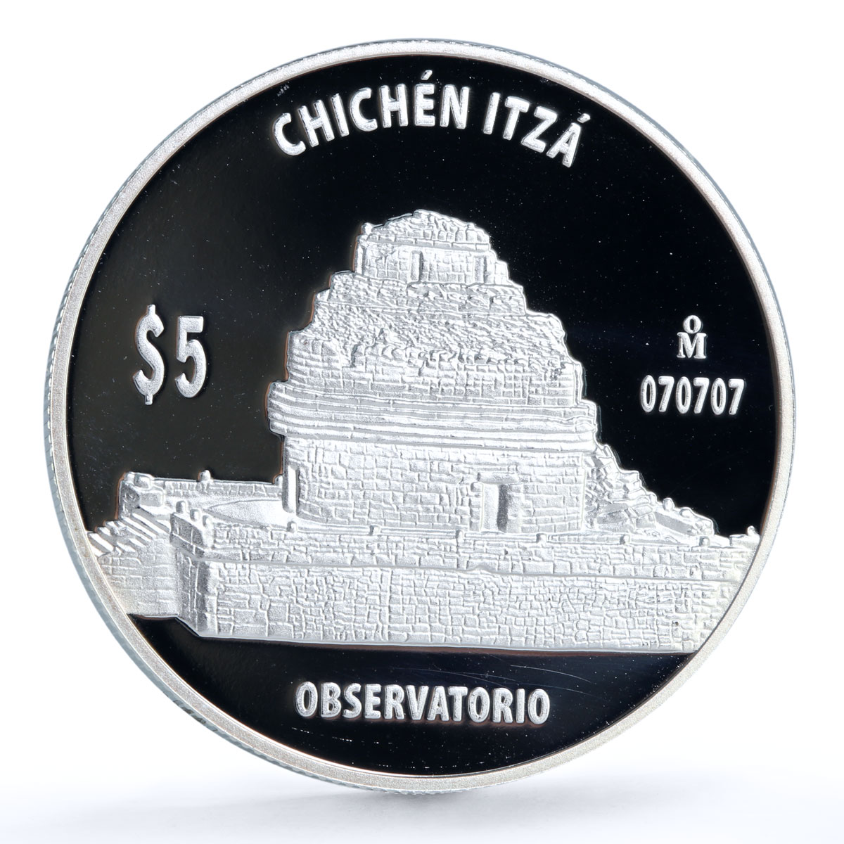 Mexico 5 pesos Chichen Itza Observation Building Architecture silver coin 2012