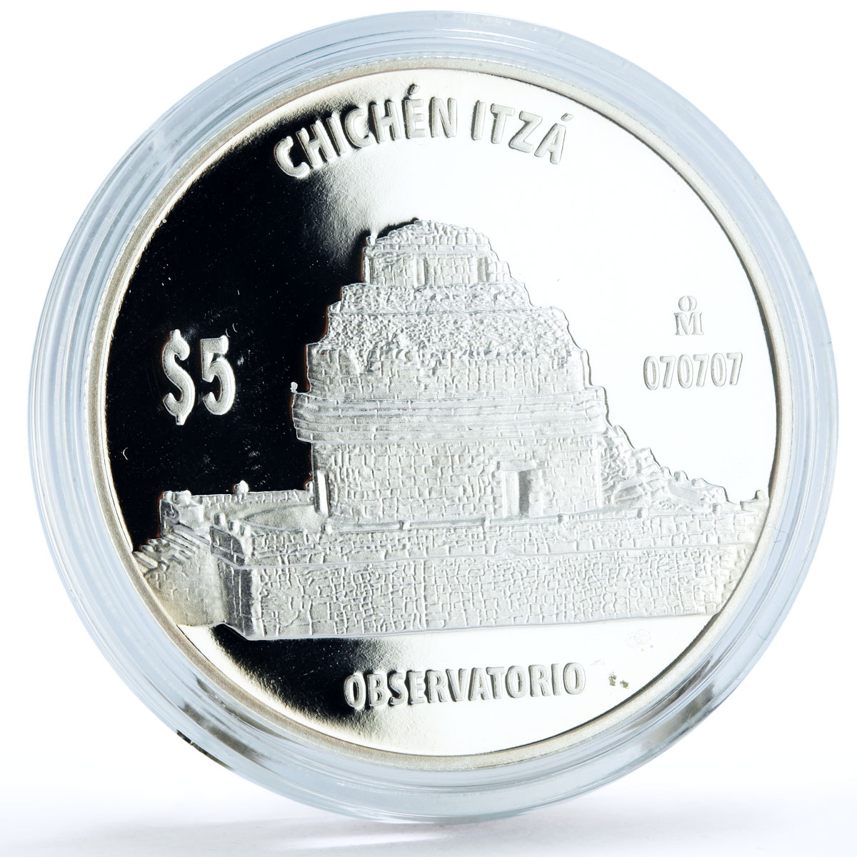 Mexico 5 pesos Chichen Itza Observation Building Architecture silver coin 2012