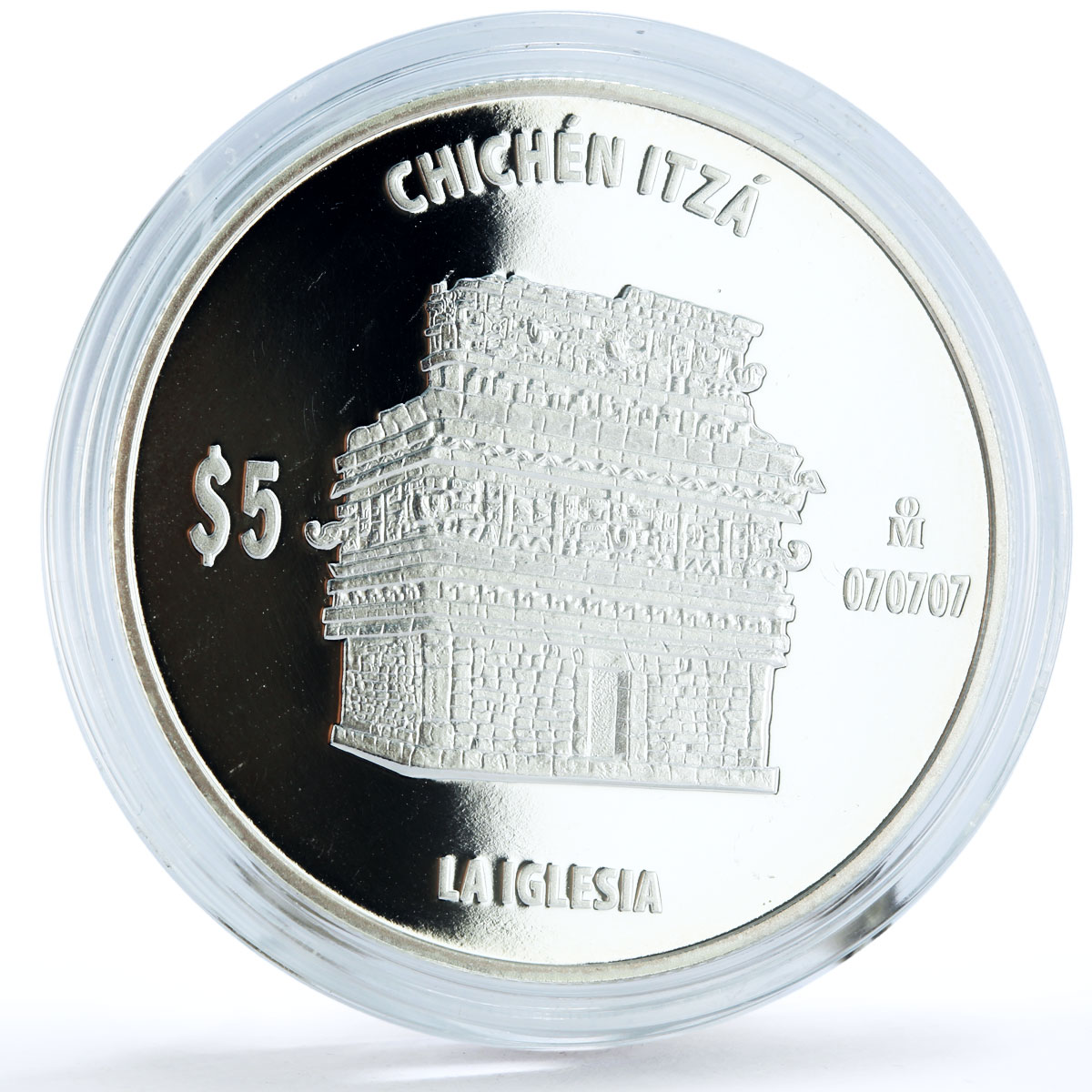 Mexico 5 pesos Chichen Itza La Iglesia Church Architecture silver coin 2012