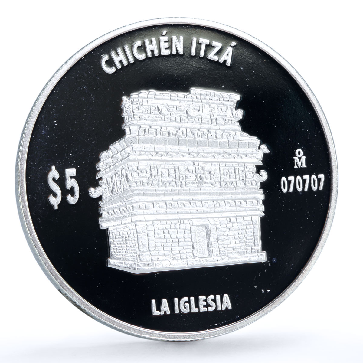 Mexico 5 pesos Chichen Itza La Iglesia Church Architecture silver coin 2012