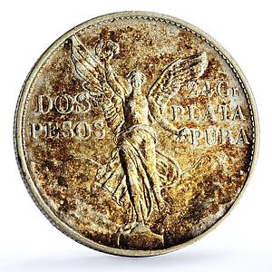 Mexico 2 pesos Libertad Angel of Independence silver coin 1921