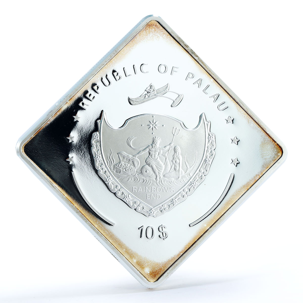 Palau 10 dollars British Battleship HMS Prince of Whales gilded silver coin 2009