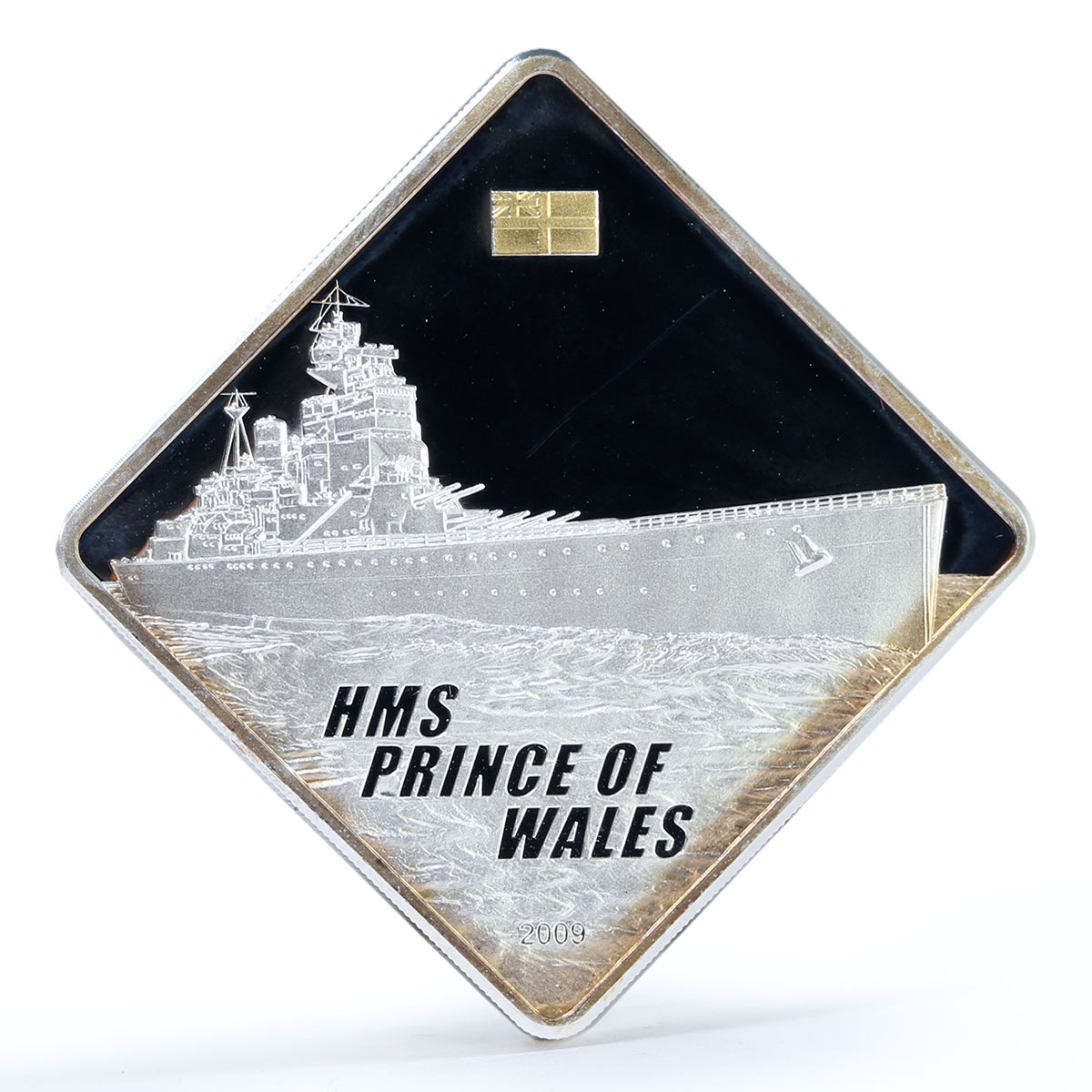 Palau 10 dollars British Battleship HMS Prince of Whales gilded silver coin 2009