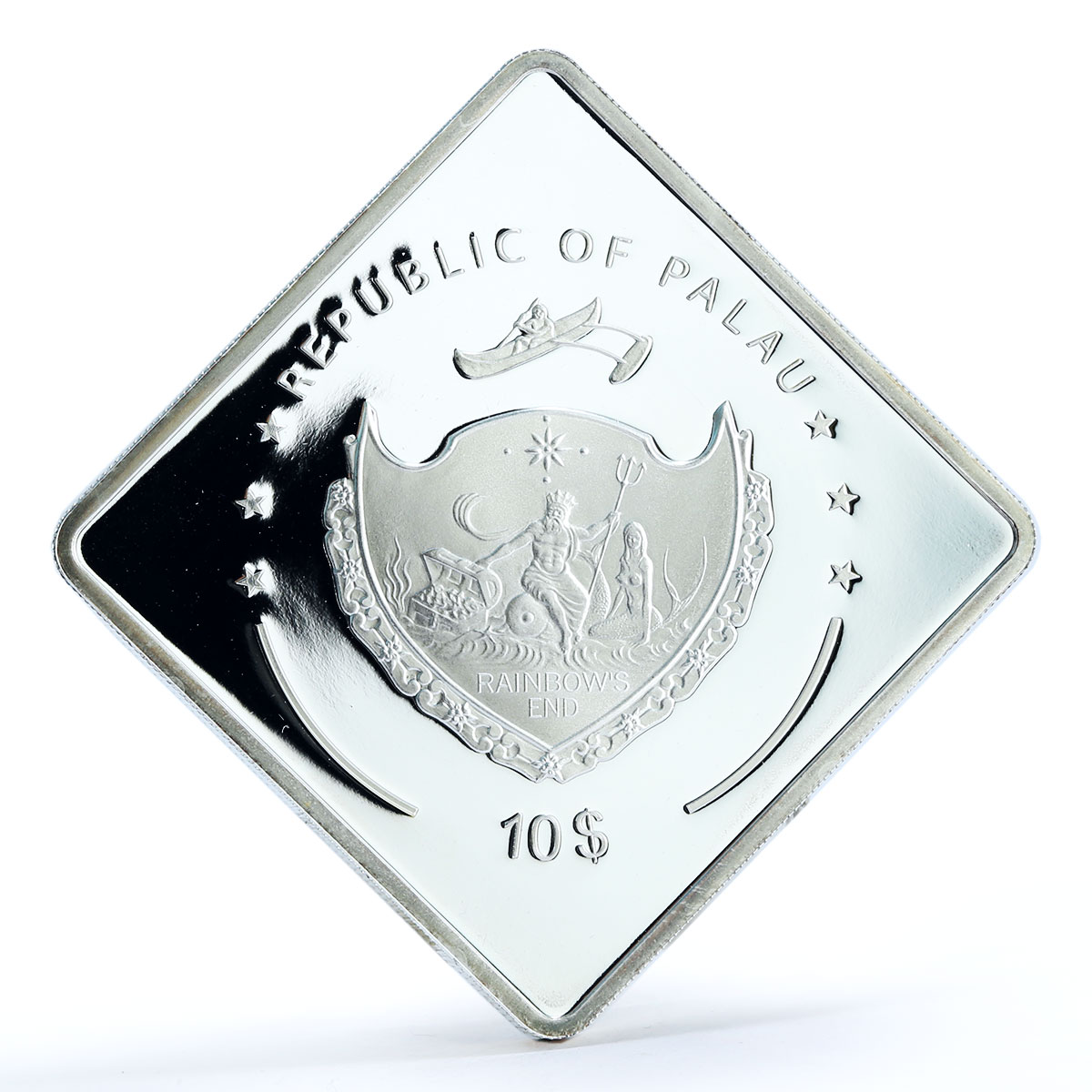 Palau 10 dollars German Battleship Bismarck gilded silver coin 2009