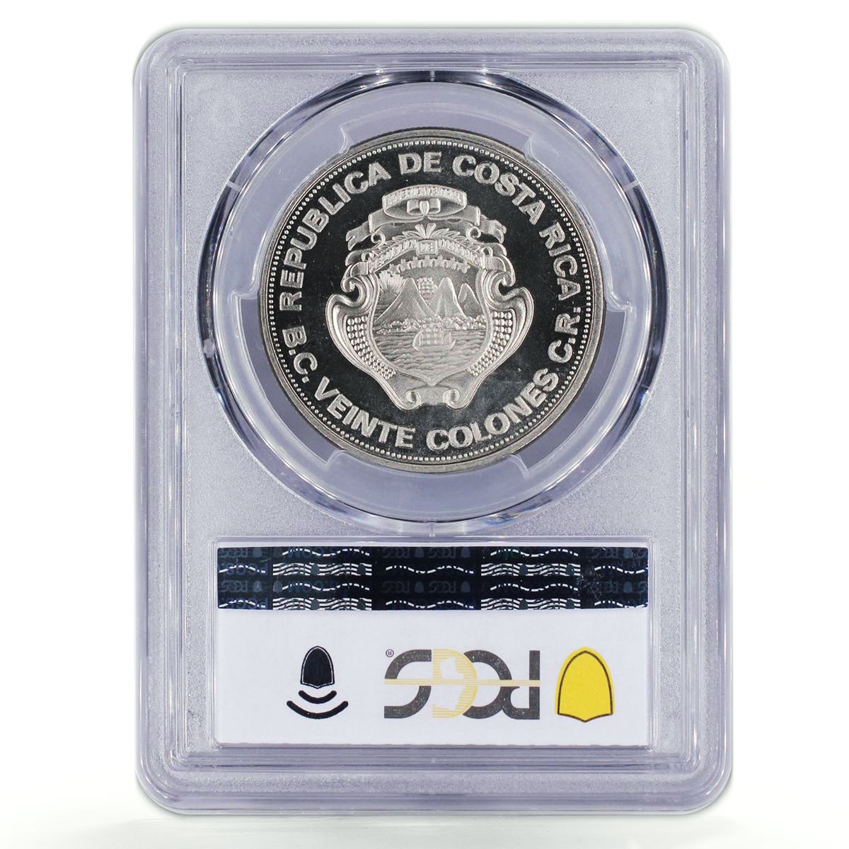 Costa Rica 20 colones 25 Years of Central Bank Orchid PR67 PCGS nickel coin 1975