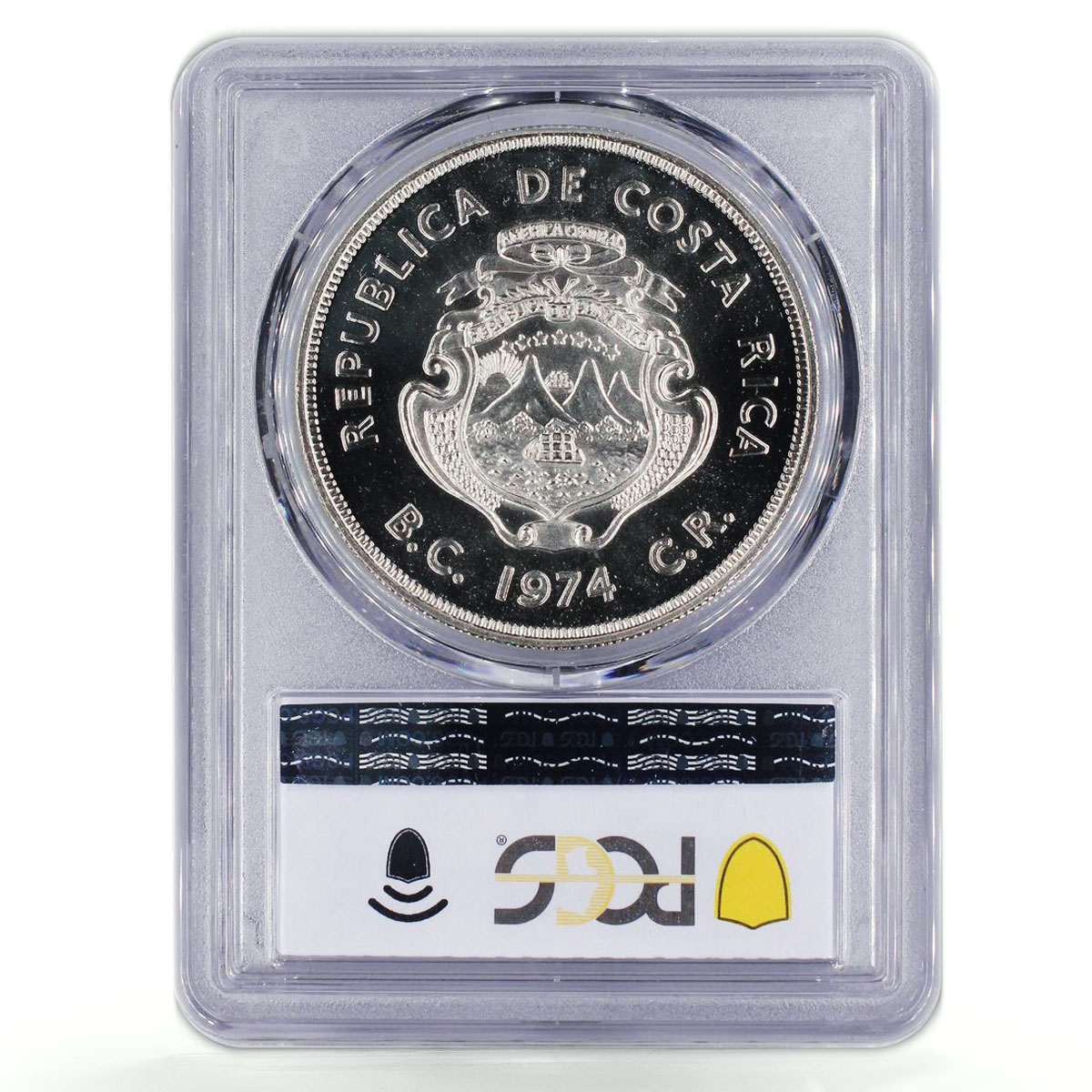 Costa Rica 100 colones Wildlife Conservation Manatee MS69 PCGS silver coin 1974