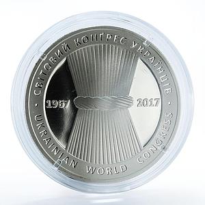 Ukraine 5 hryvnia 50th Anniversary of Ukrainian World Congress nickel coin 2017