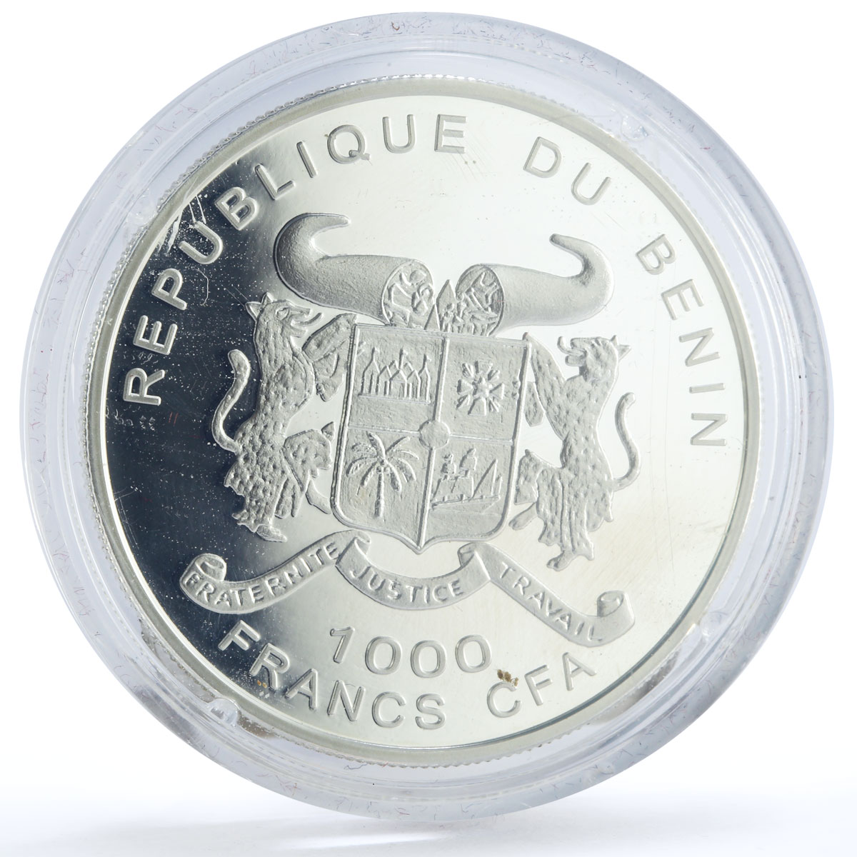 Benin 1000 francs Trains Railways Kaiser Ferdinand Locomotive silver coin 2007