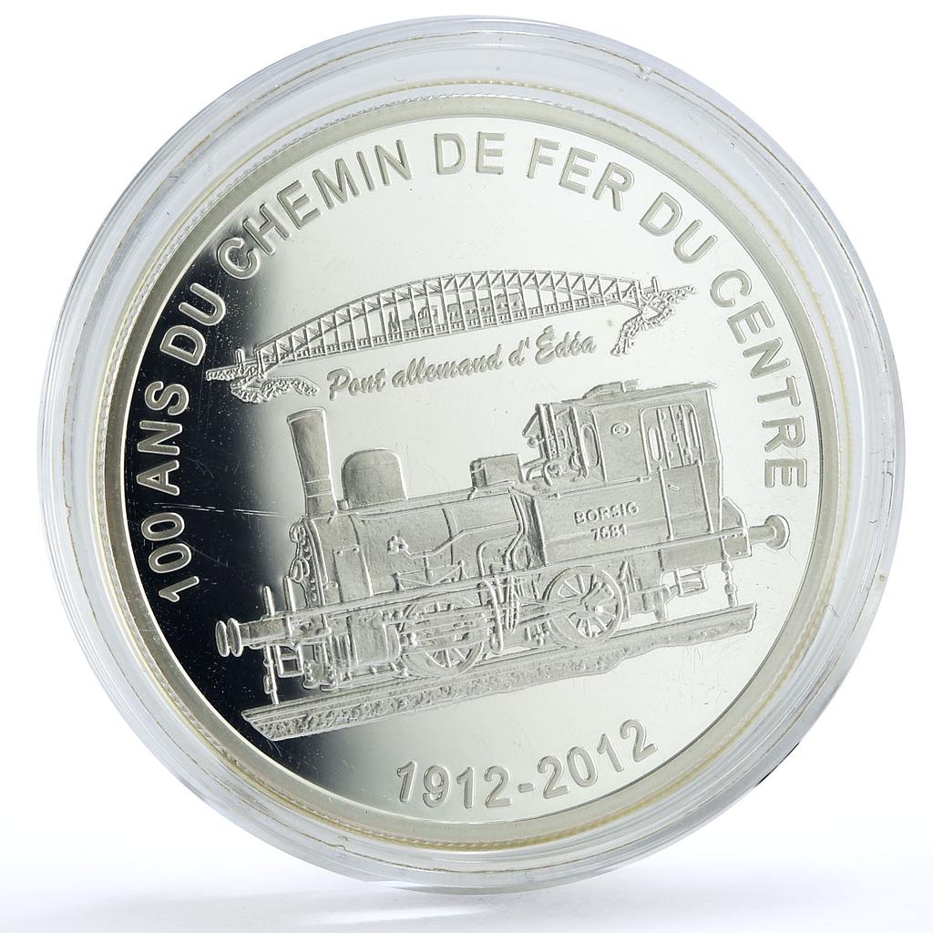 Cameroon 1000 francs Trains Railways Railroad Borsig Locomotive silver coin 2012