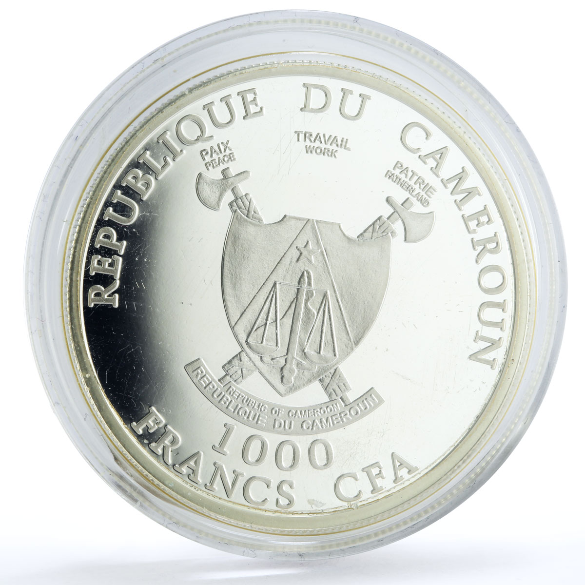 Cameroon 1000 francs Trains Railways Railroad Borsig Locomotive silver coin 2012