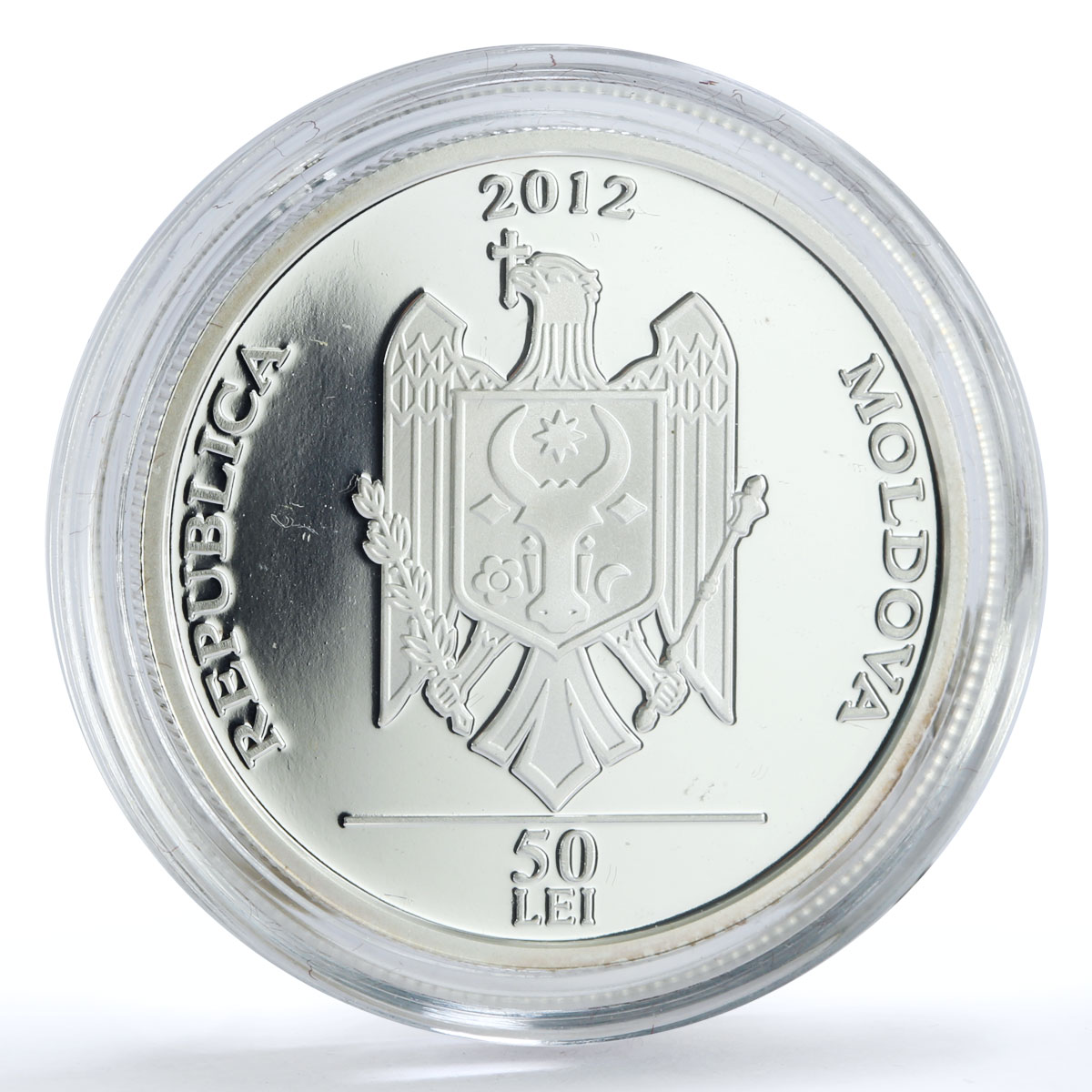 Moldova 50 lei Culture Traditions Miorita Ballad Shepherd Lamb silver coin 2012