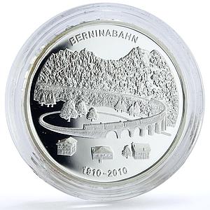 Switzerland 20 francs Trains Railways Bernina Railroad Locomotive Ag coin 2010